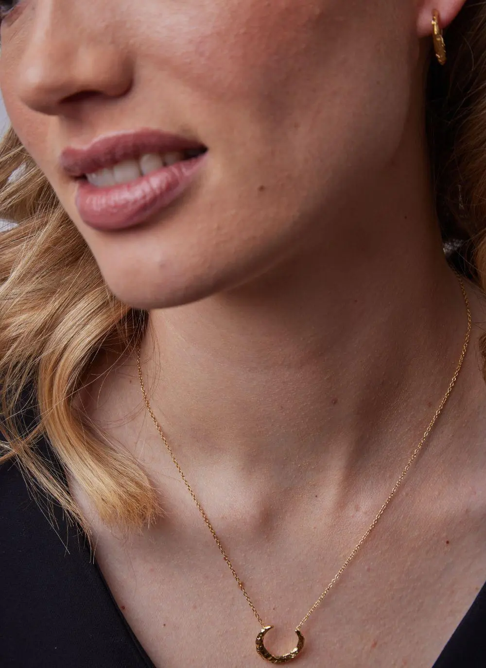 18K Gold Vermeil Torc Hoop Earrings