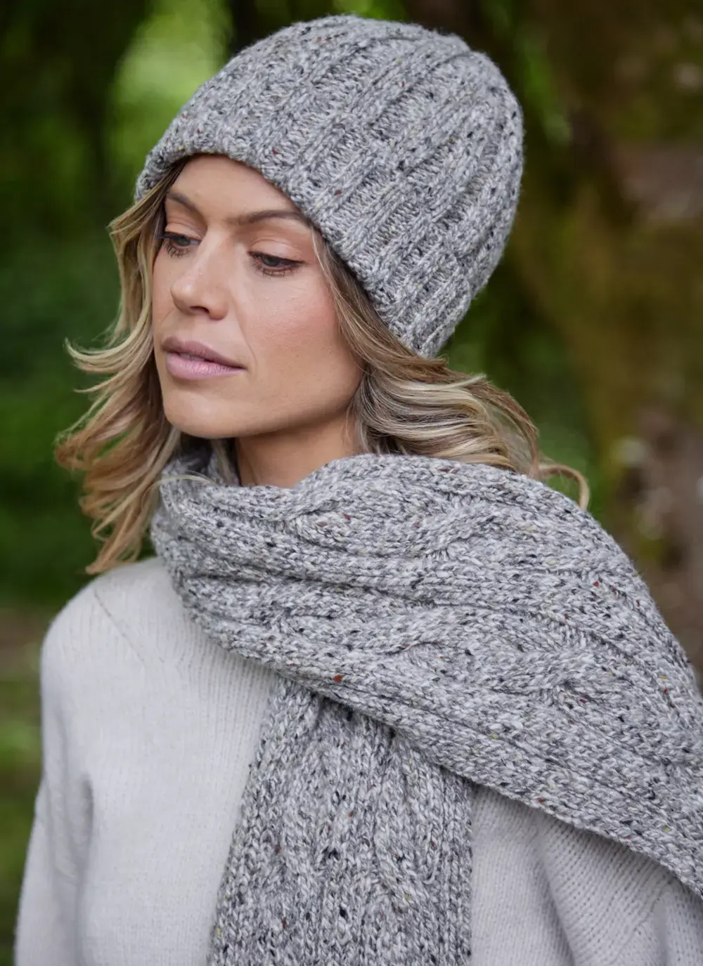 Fisherman Donegal Fleck Ribbed Beanie