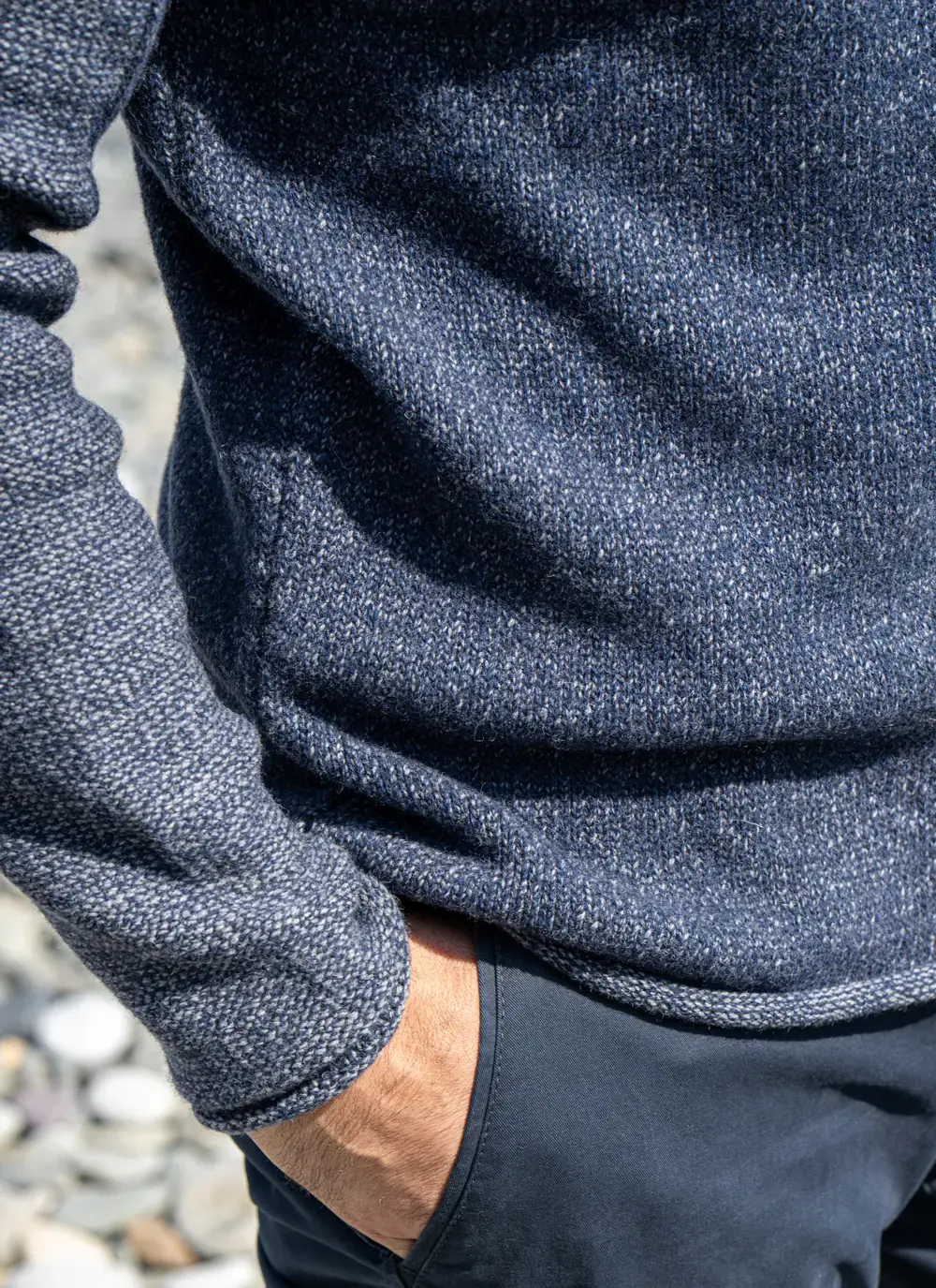 Fisherman Merino Links Stitch Crew Neck Sweater