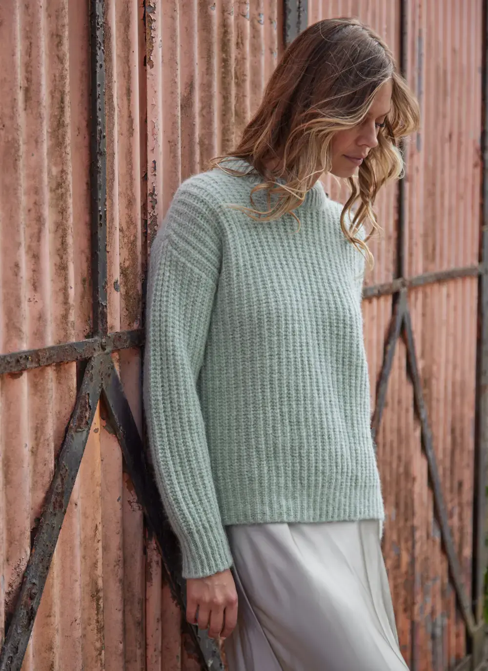 Fisherman Alpaca Chunky Ribbed Crew Sweater