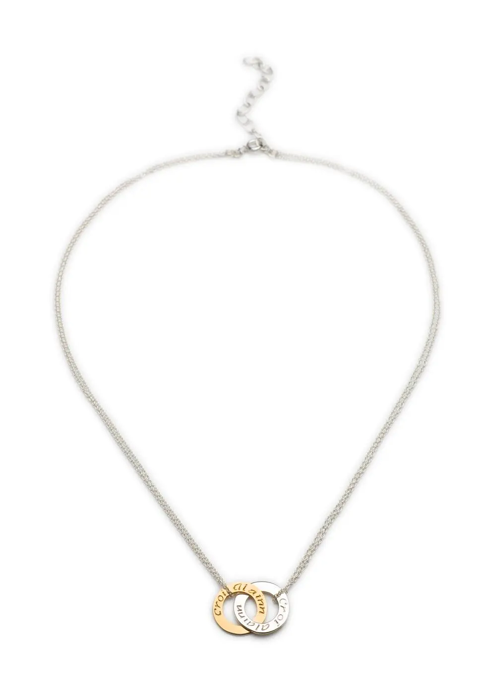 9ct Gold & Sterling Silver Croi Alainn Double Mini Pendant