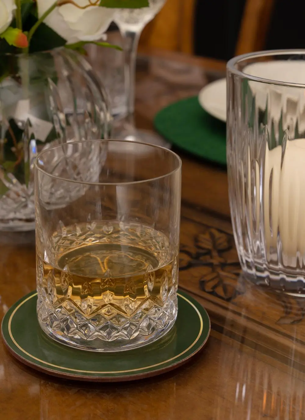 Gold Trim Shamrock Coasters Set of 4