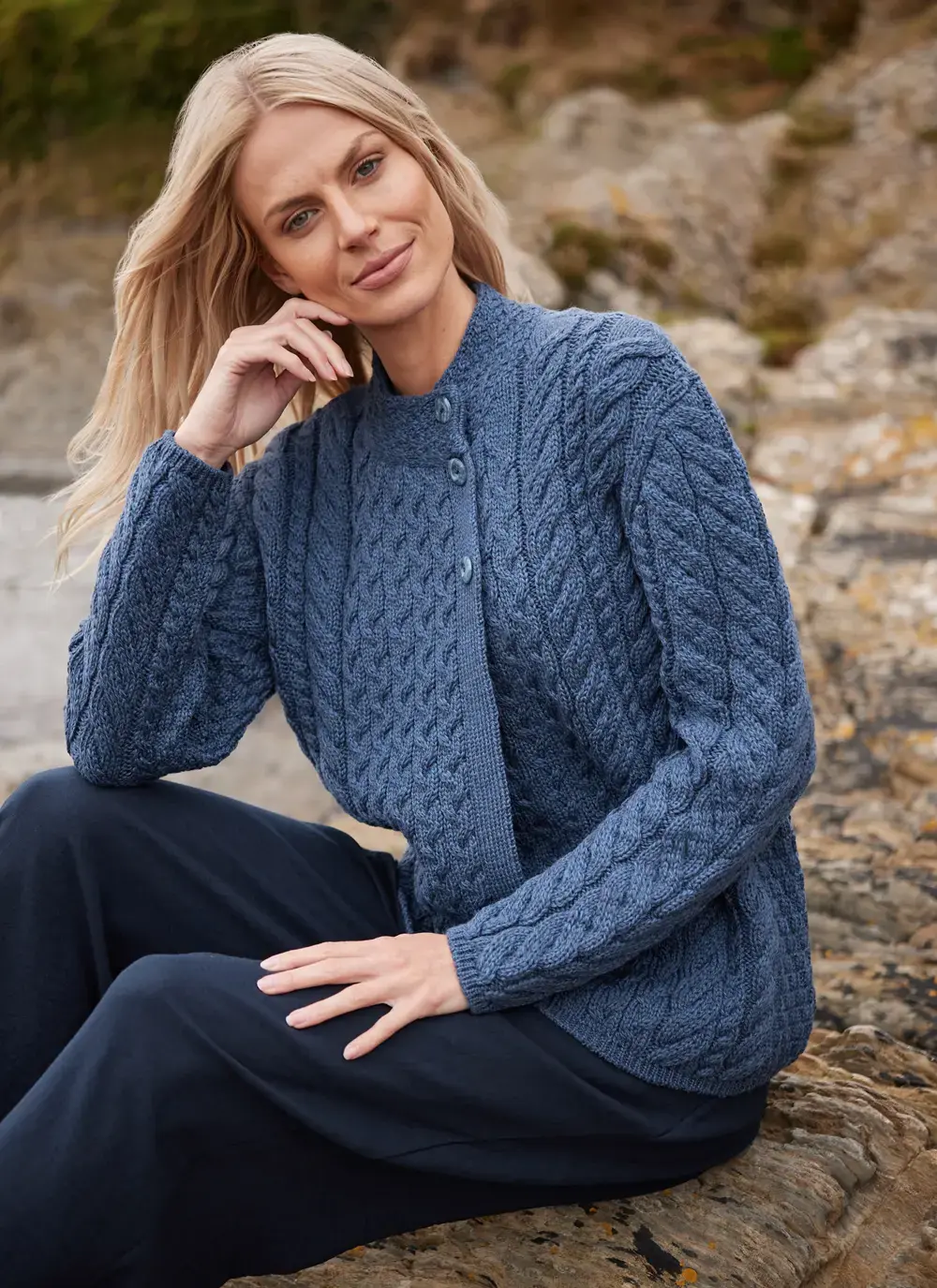 Personalized Erin Button Neck Cardigan