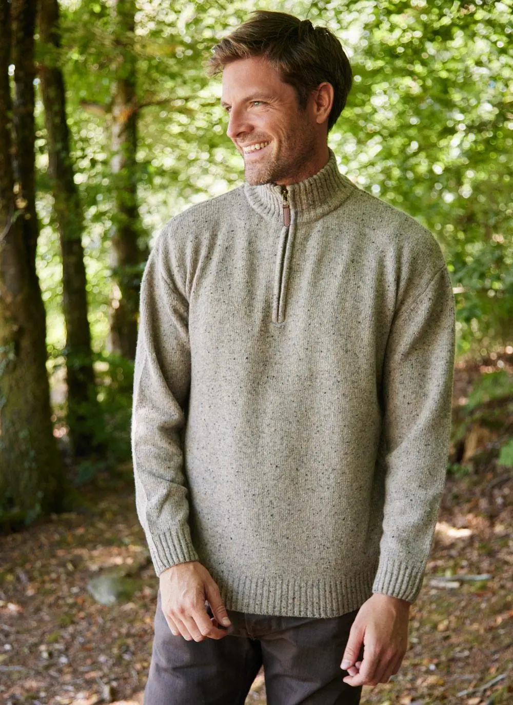 Donegal Fleck Half Zip Sweater