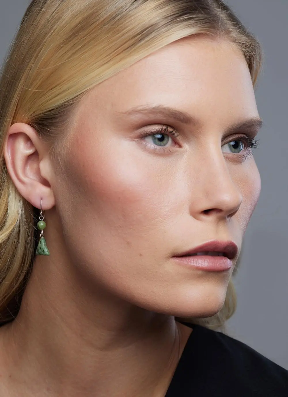 Connemara Marble Carved Trinity Knot Earrings