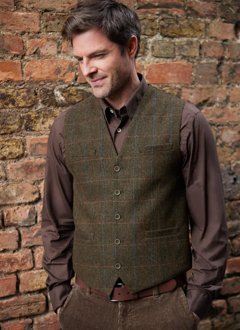 Overcheck Tweed Waistcoat