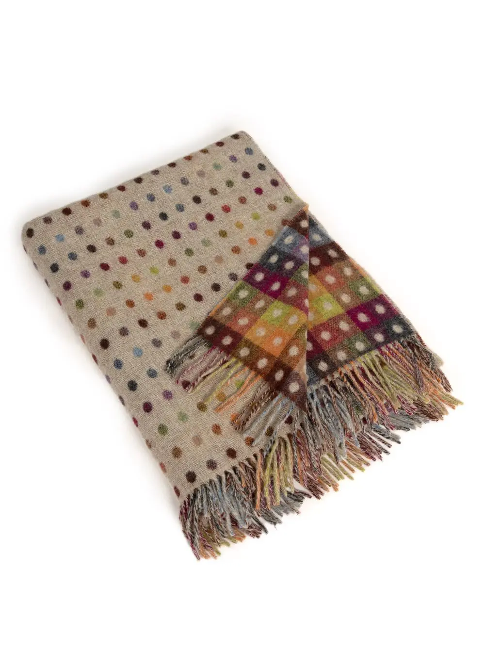 Reversible Polka Dot Merino Wool Throw