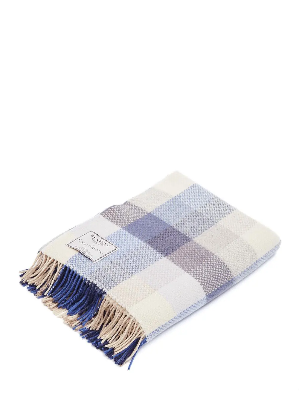 Ocean Check Herringbone Wool Cashmere Throw