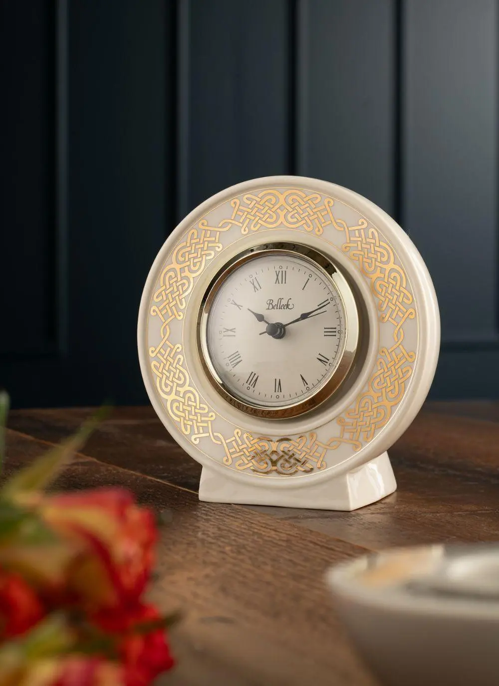 Belleek Celtic Gold Clock