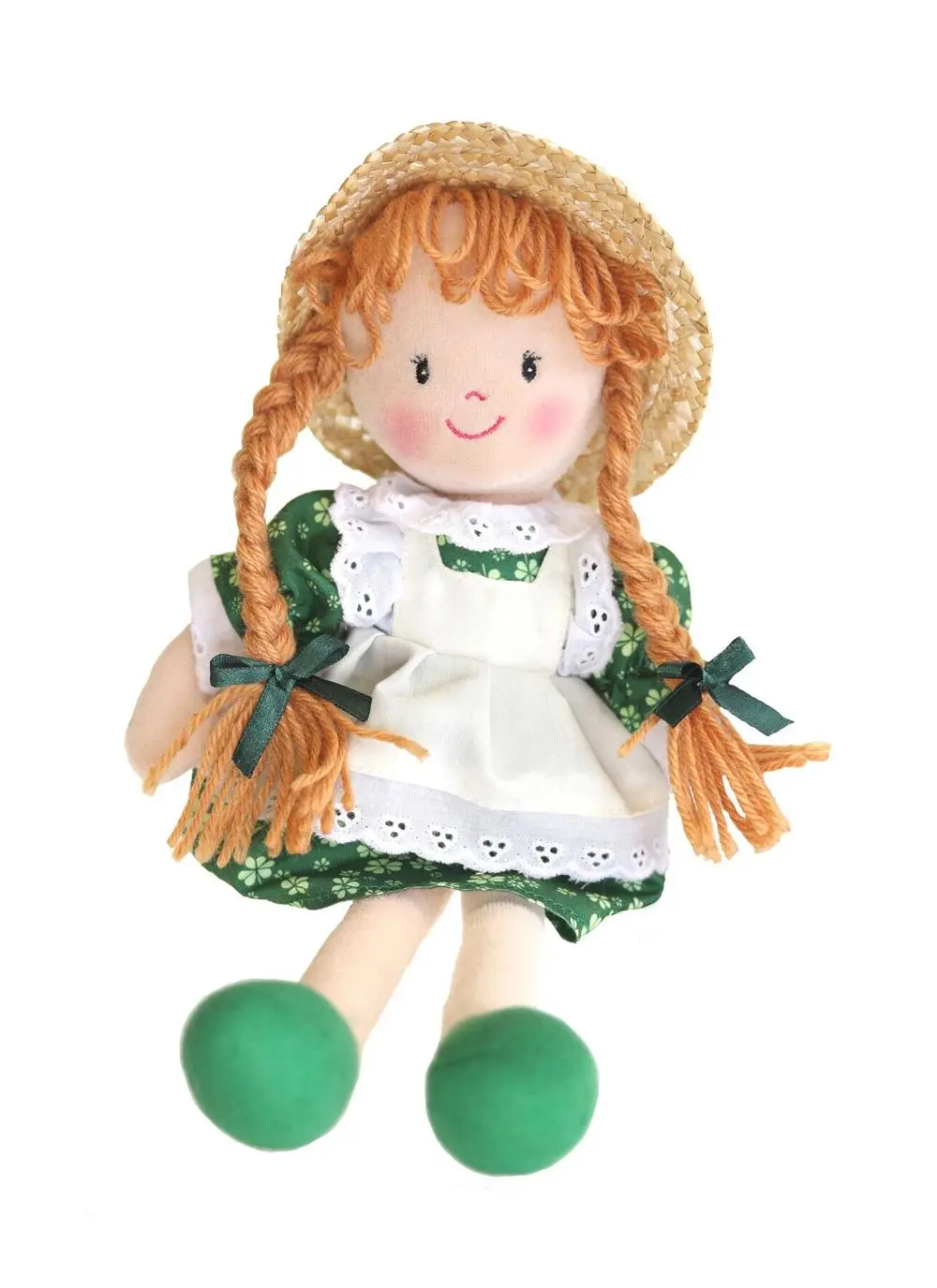 Grainne Irish Rag Doll With Shamrock Dress