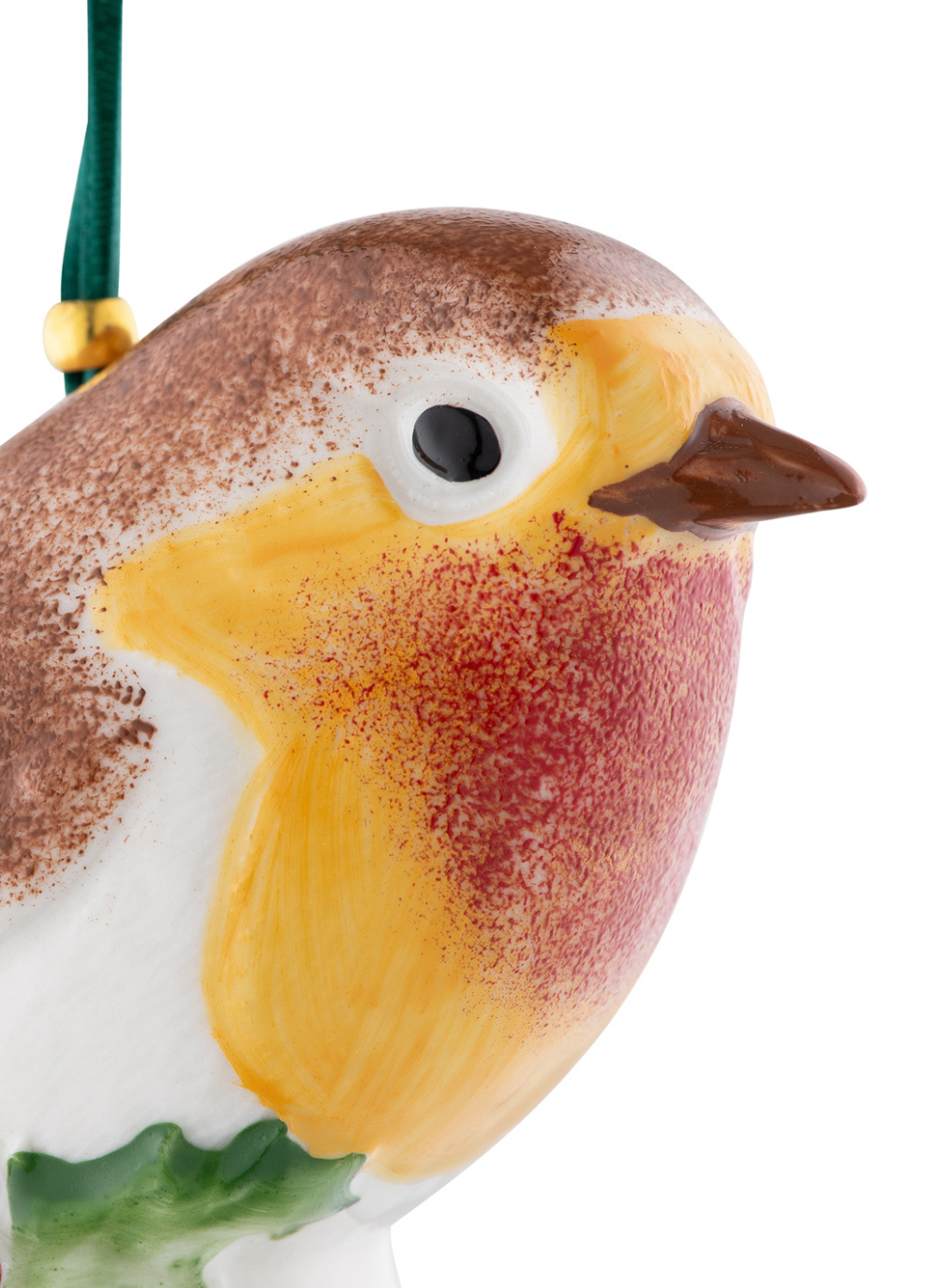 Robin with Holly Hanging Ornament