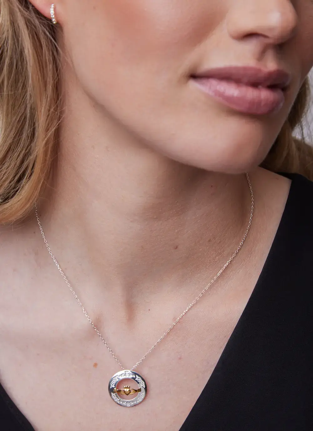 Claddagh Two Tone Pendant