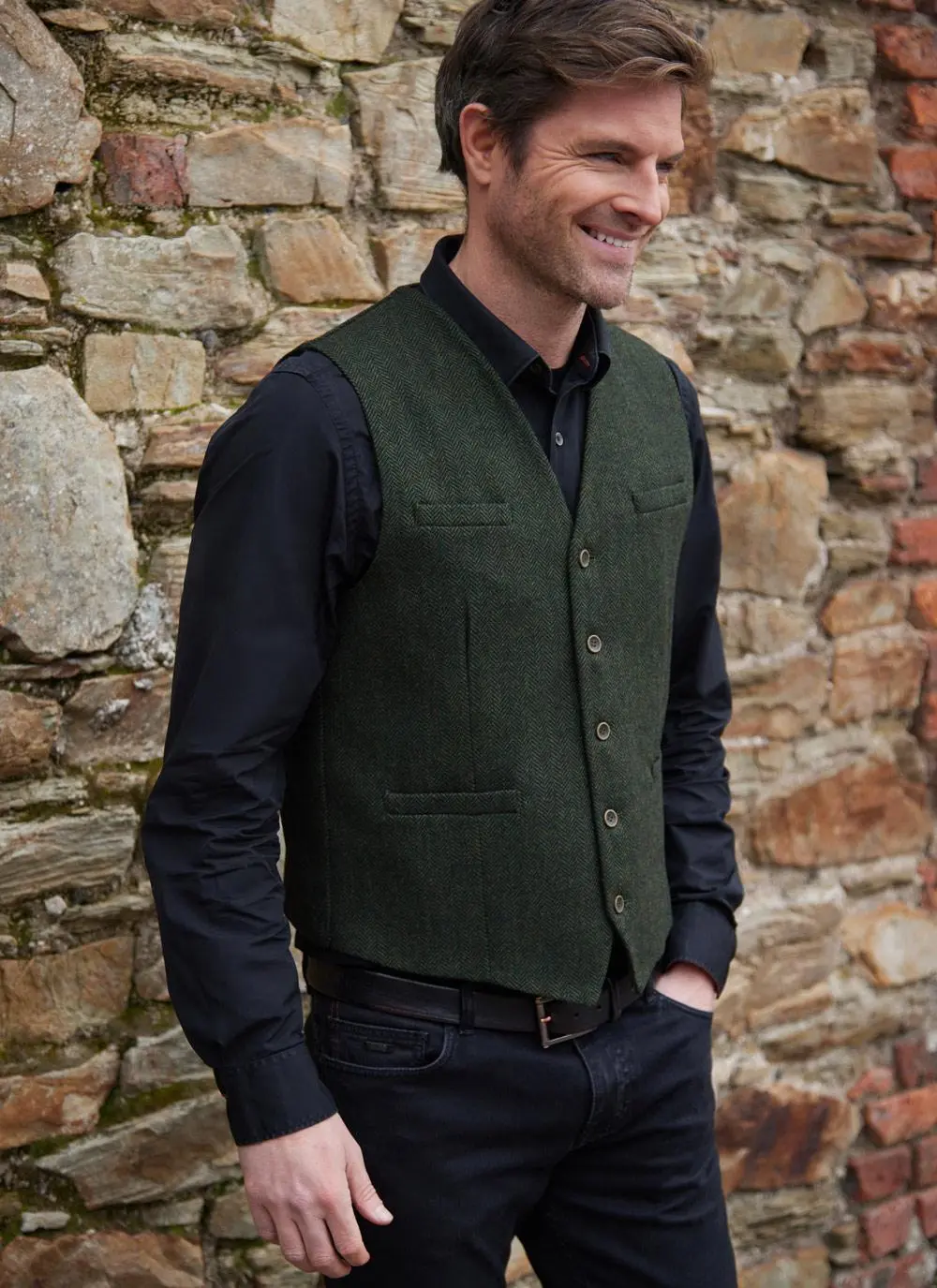 Danny Herringbone Tweed Waistcoat
