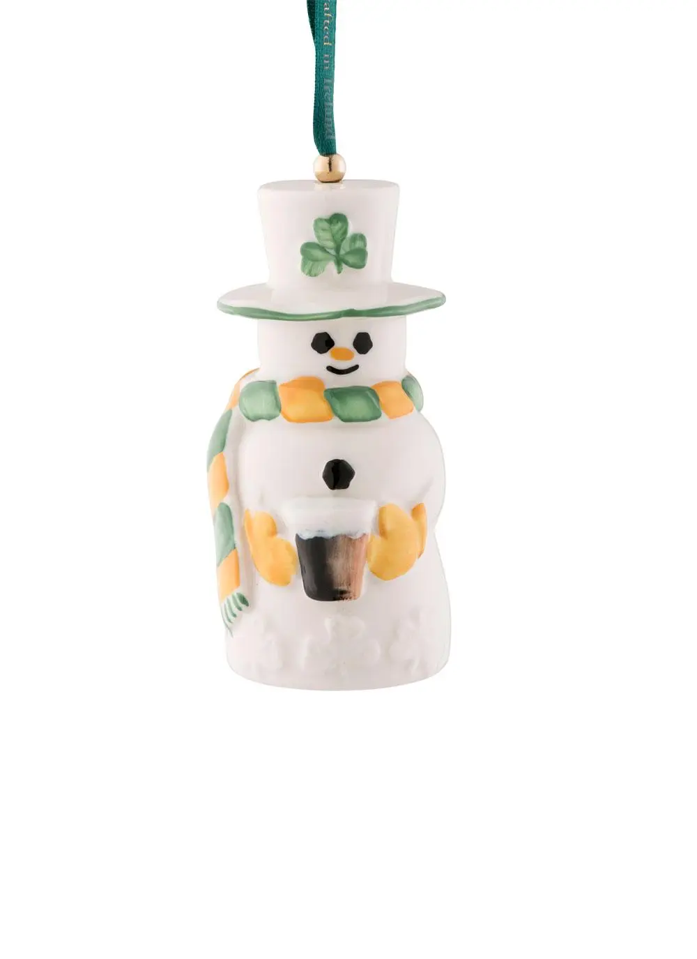 Belleek Paddy Snowman Bell Decoration