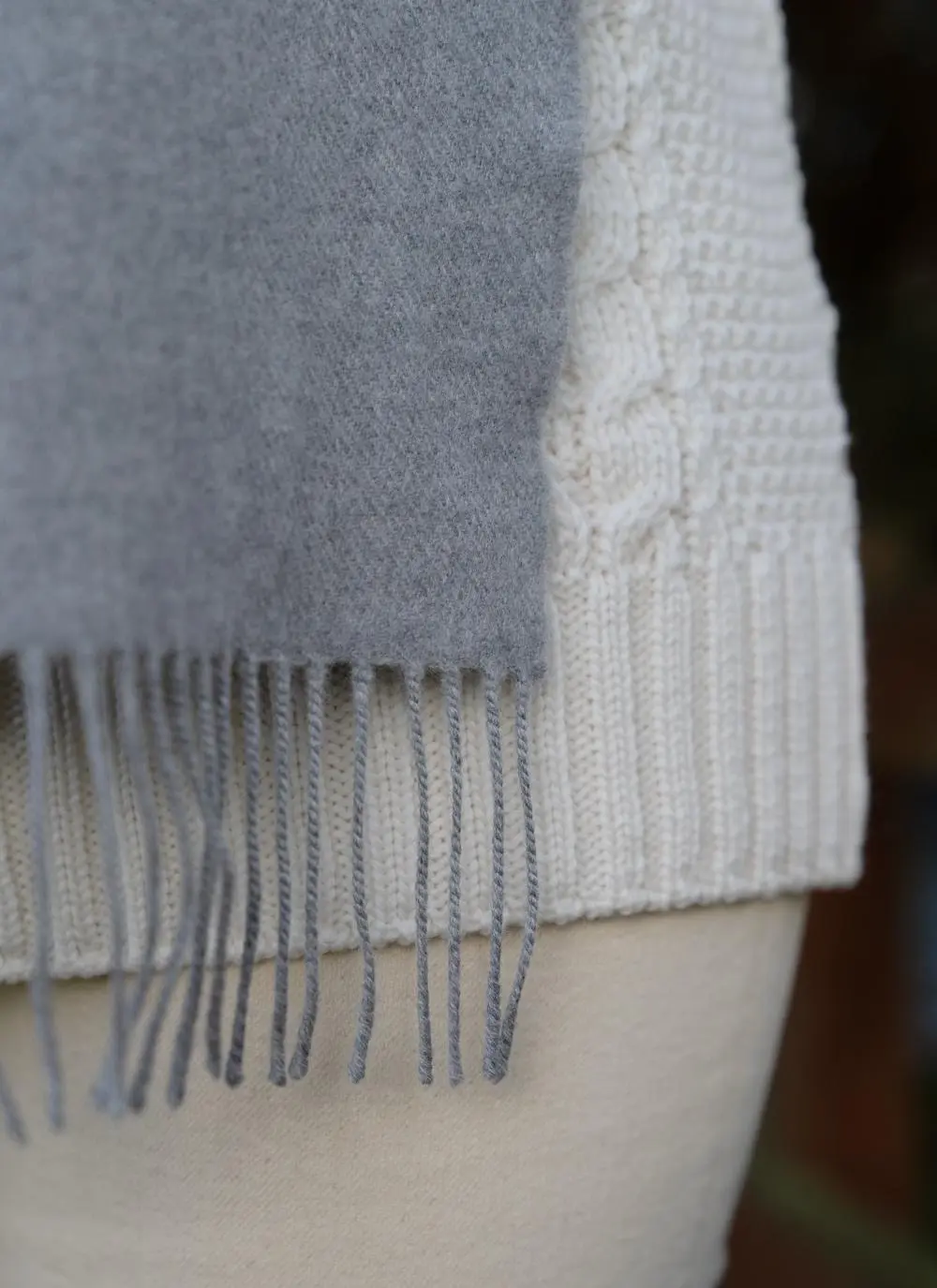 Extra Fine Merino Wool Fringed Scarf