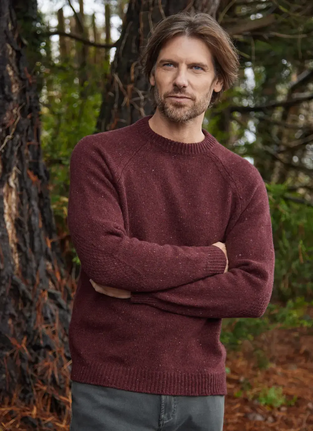 Aidan Wool Cashmere Tweed Crew