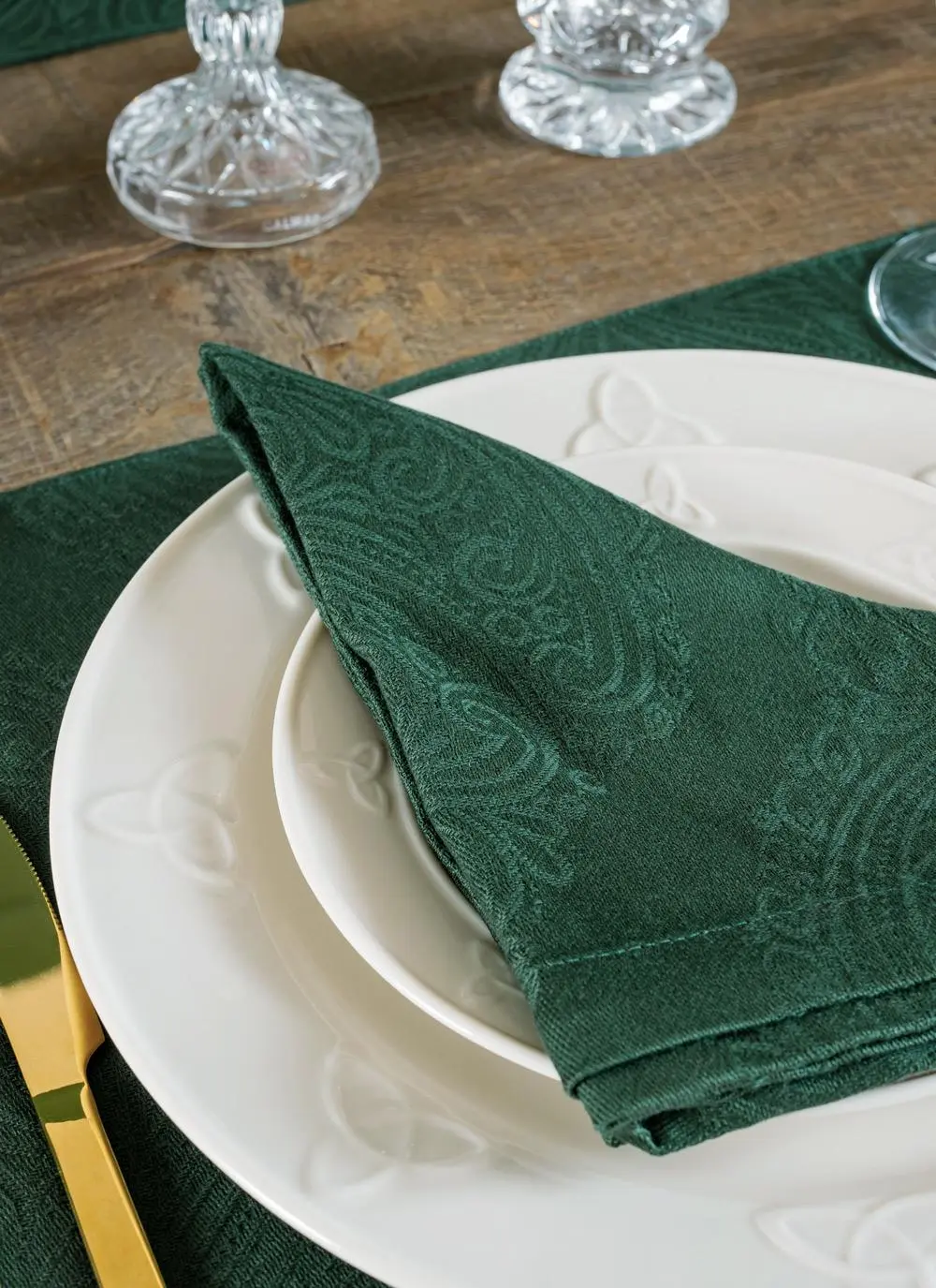 Forest Green Jacquard Napkins Set Of 6