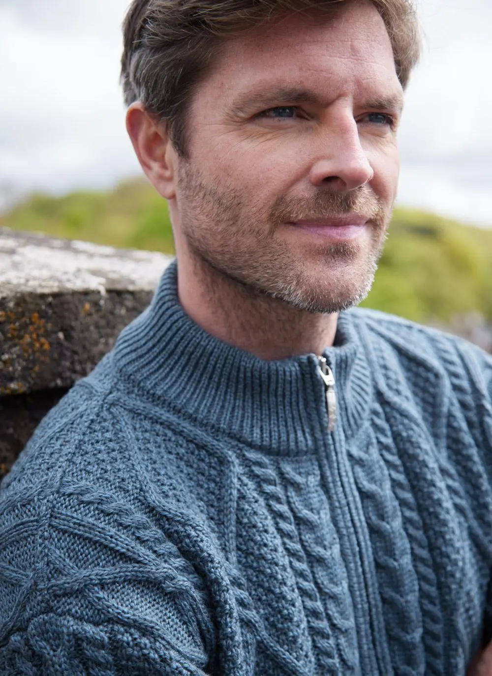 Denis Full Zip Aran Sweater