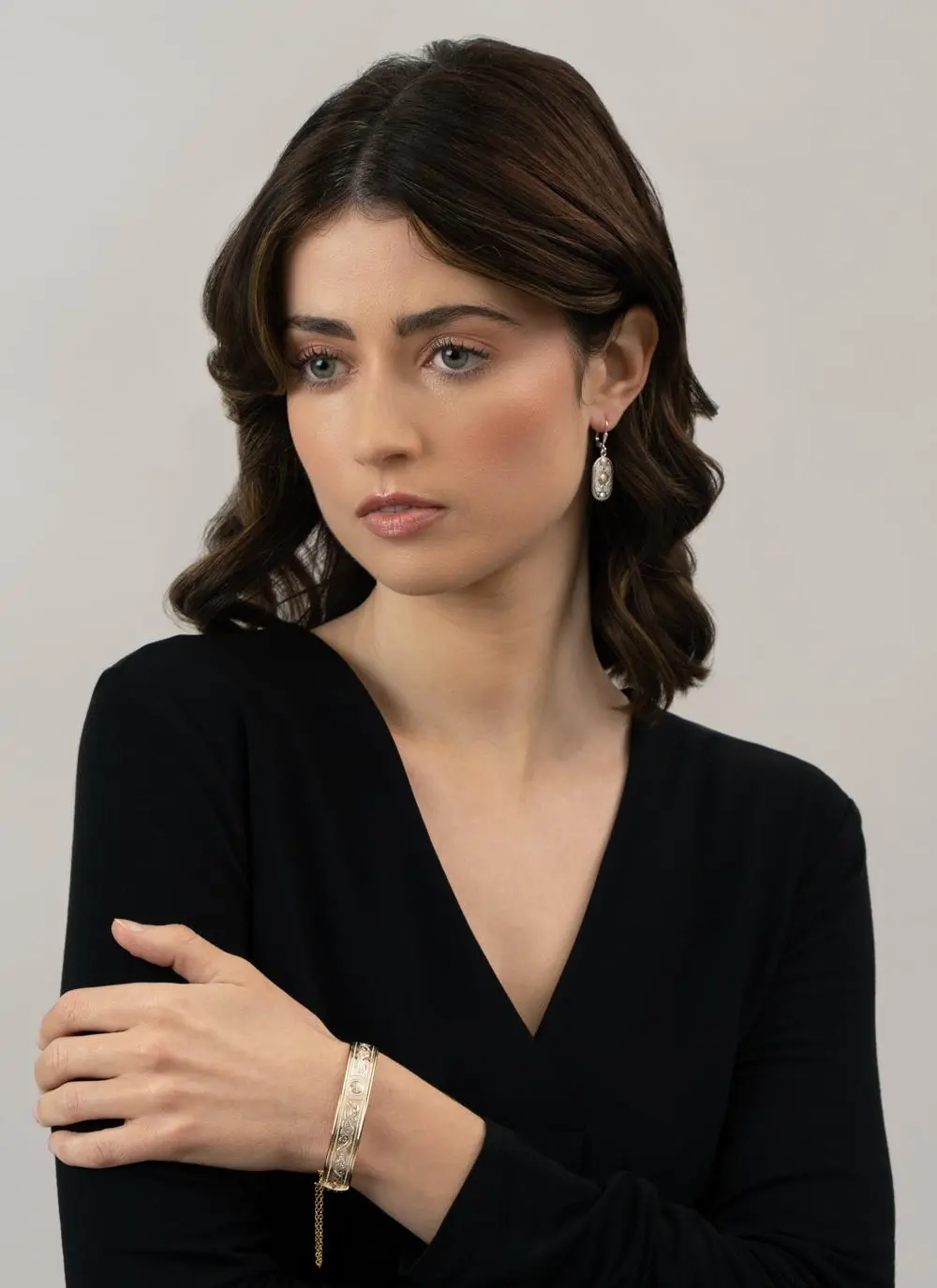 Sterling Silver & Rare Irish Gold Arda Drop Earrings