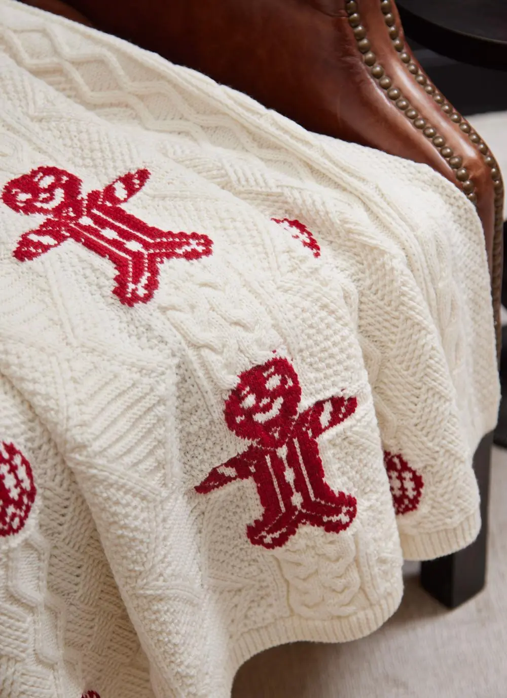 Christmas Gingerbread Aran Throw