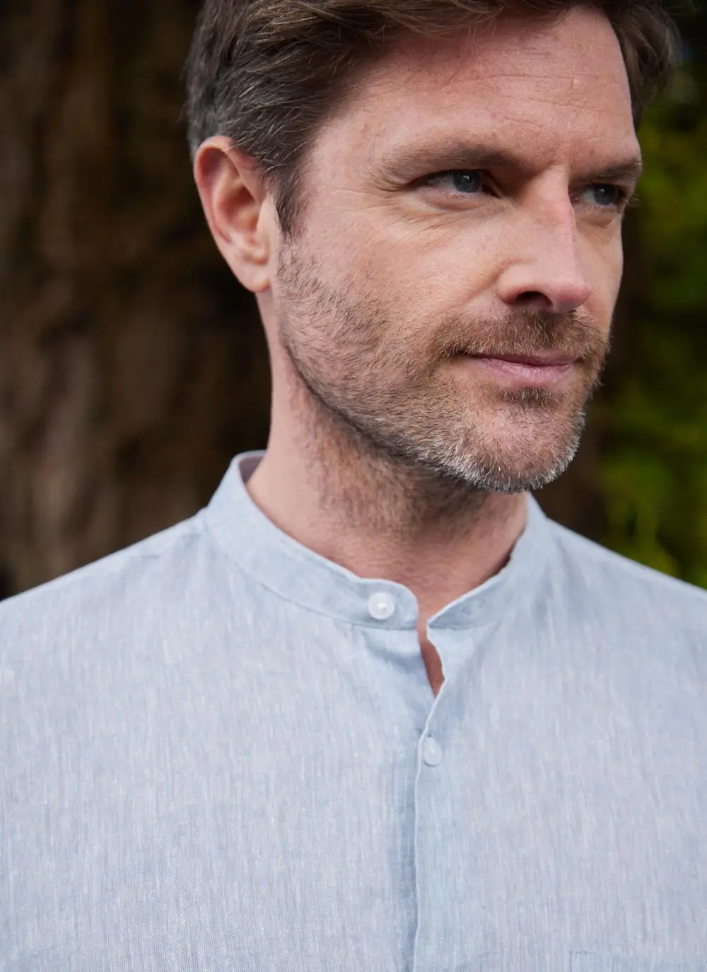 Donal Cotton Linen Grandfather Shirt