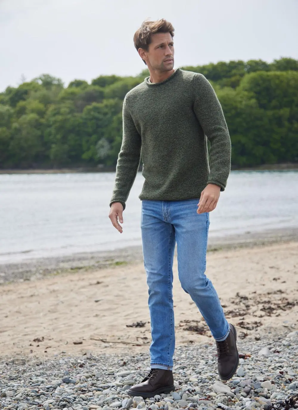 Fisherman Wool Cashmere Roll Neck Sweater