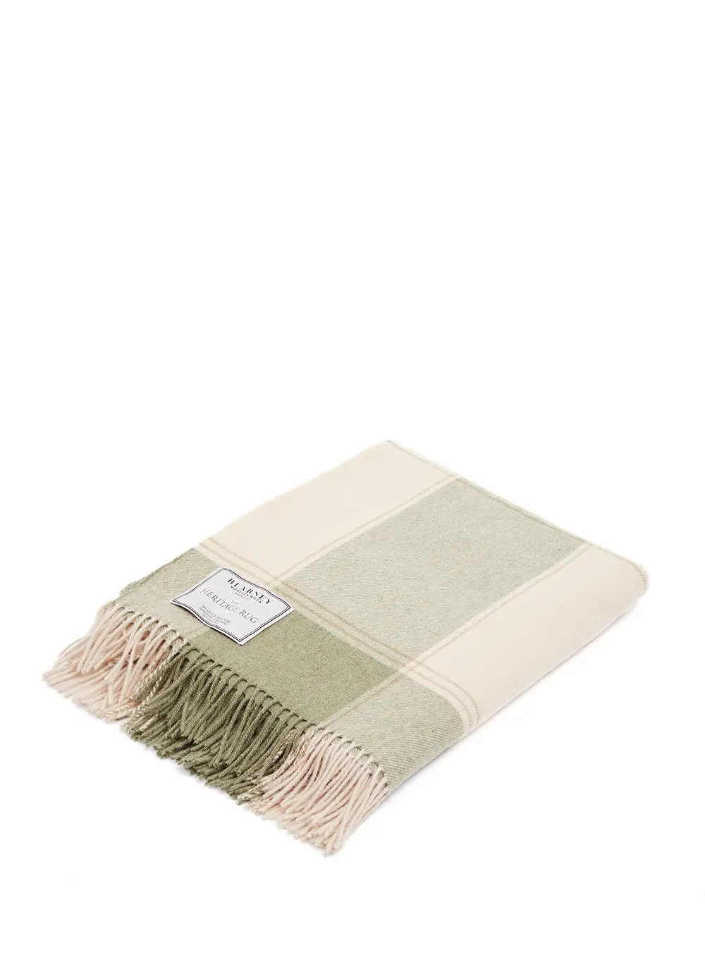 Green & Camel Lambswool Throw