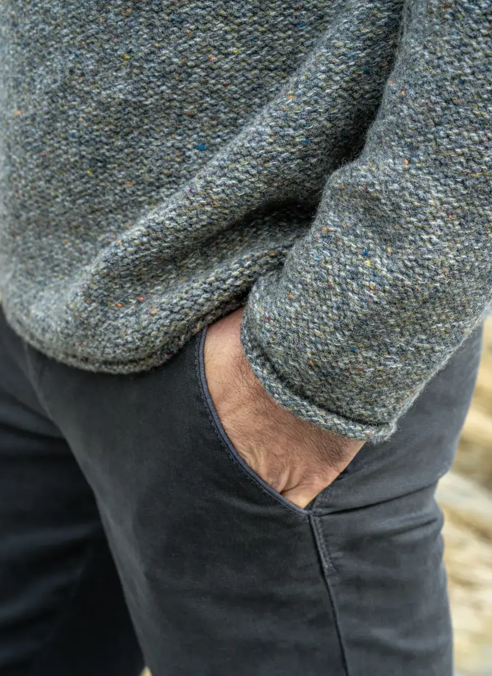 Fisherman Wool Cashmere Roll Neck Sweater