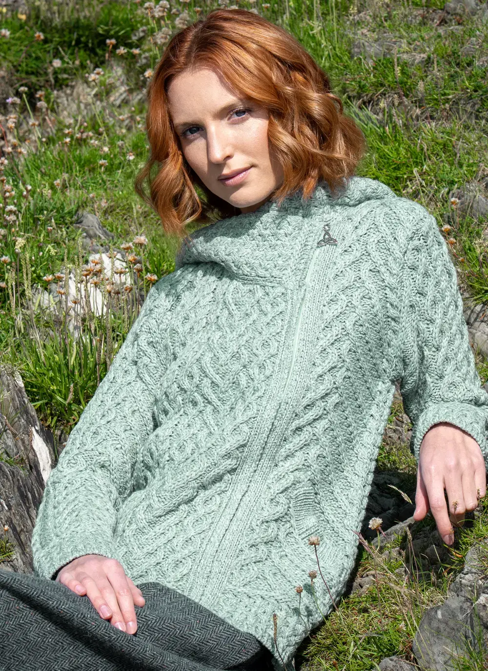 Aran Cable Biker Hoodie