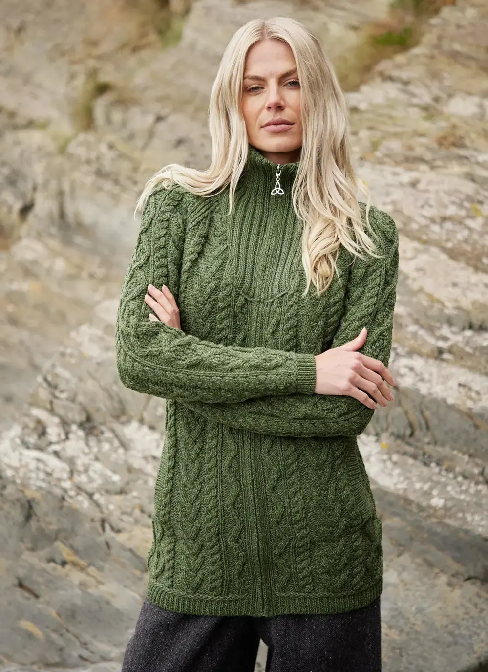Long Troyer Aran Cardigan