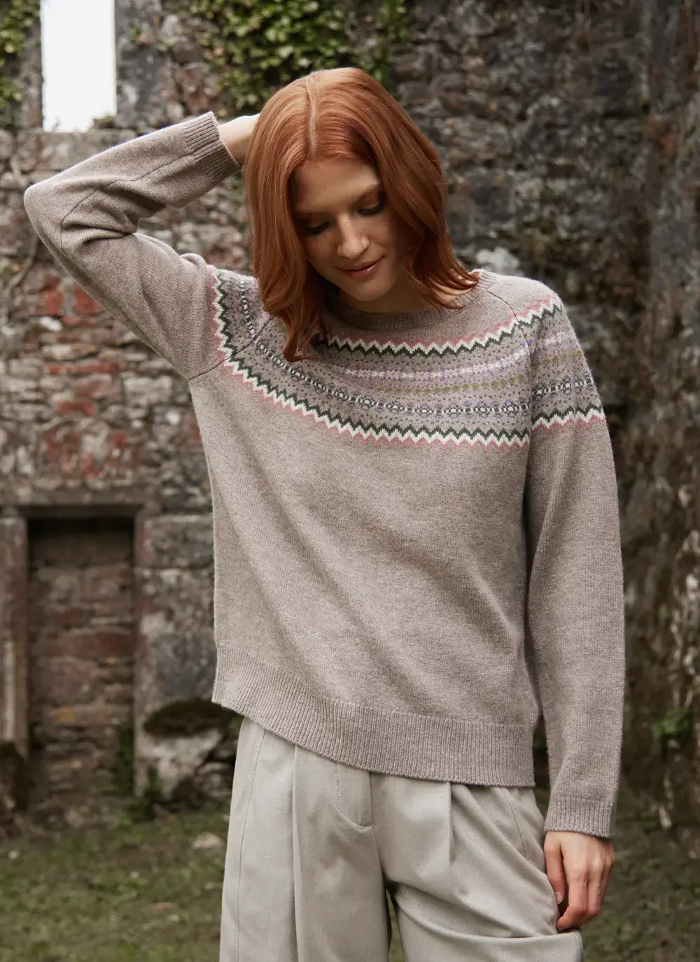 Holly Merino Fairisle Crew Neck Sweater