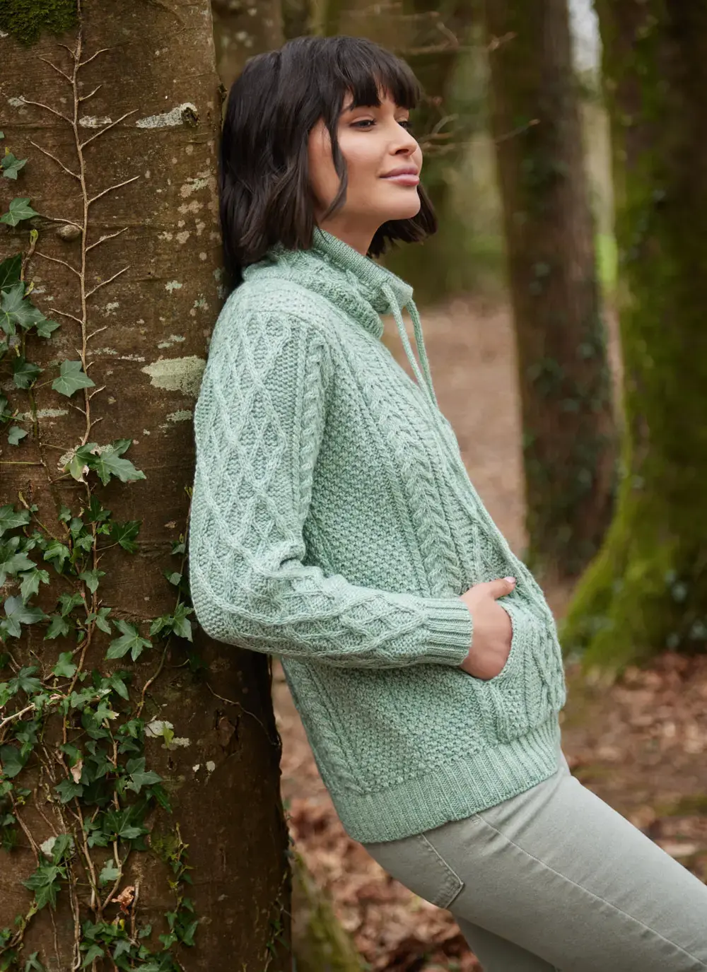 Aine Kangaroo Pocket Aran Sweater