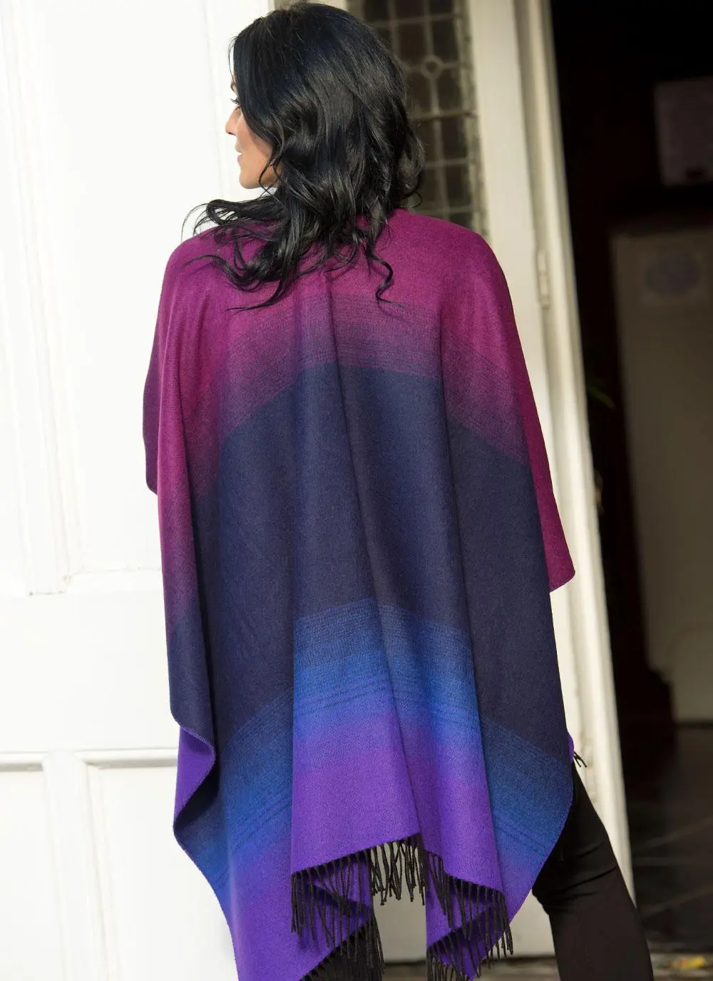 Rainbow Fringed Shawl