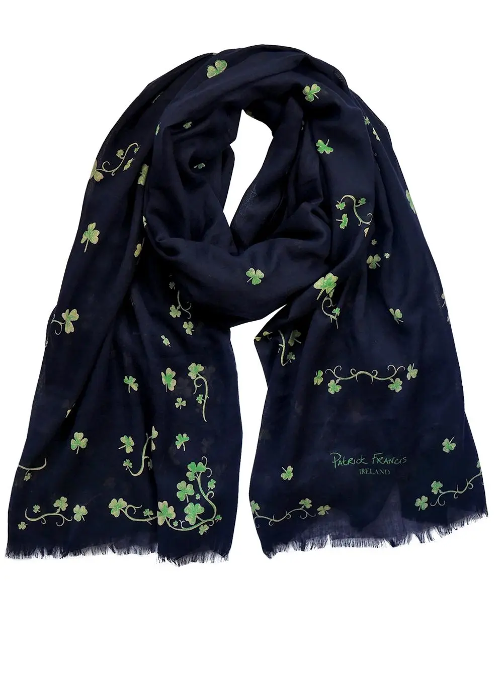 Shamrock Sprig Scarf - Navy