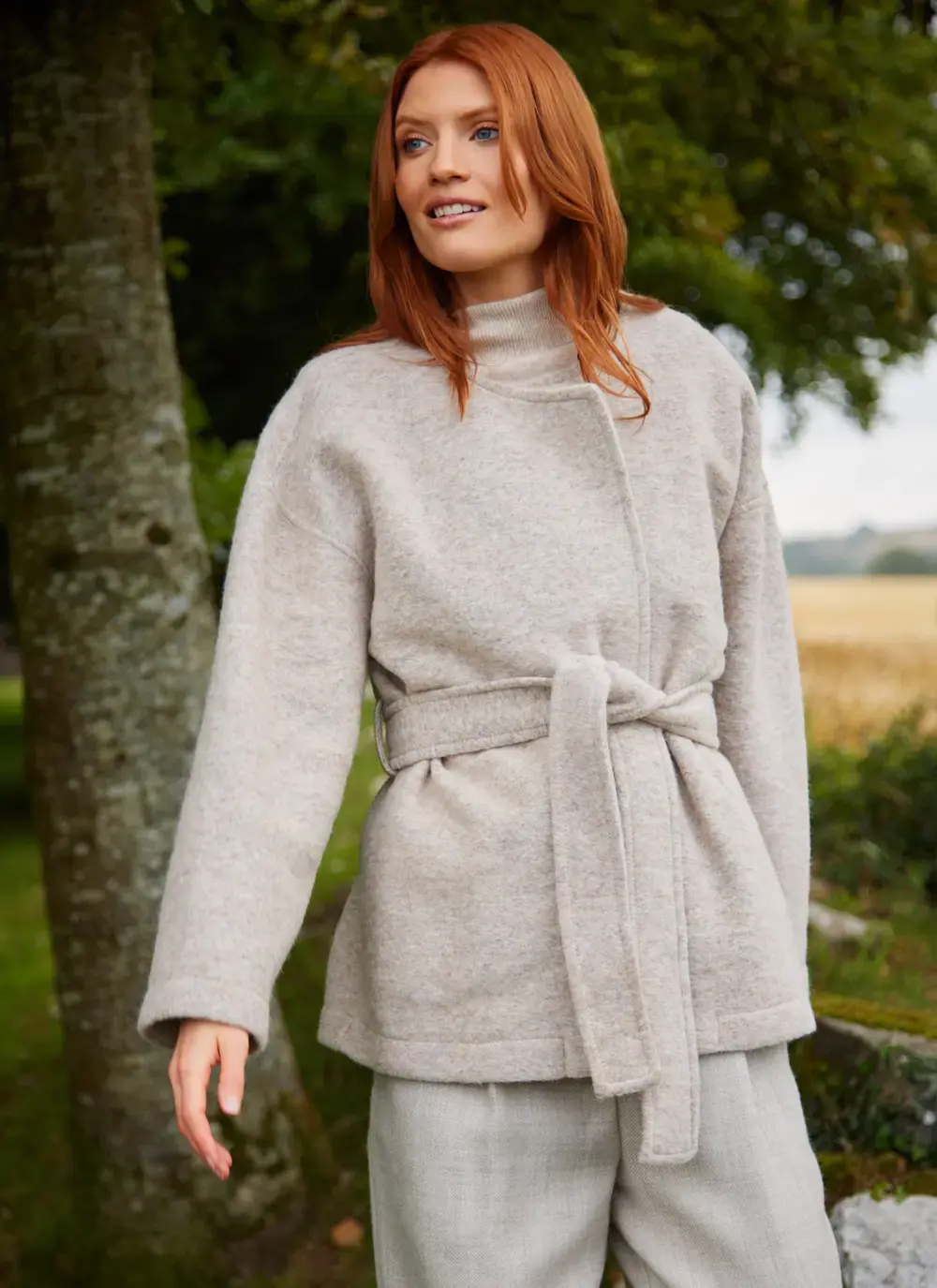 Rose Wool Belted Jacket