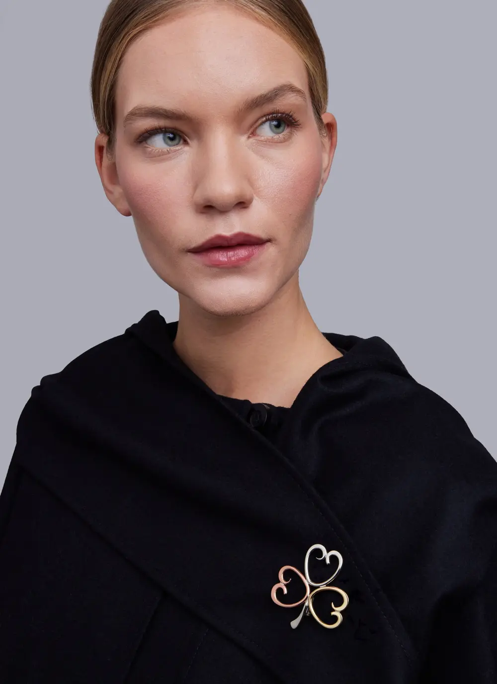 Tri Color Shamrock Brooch