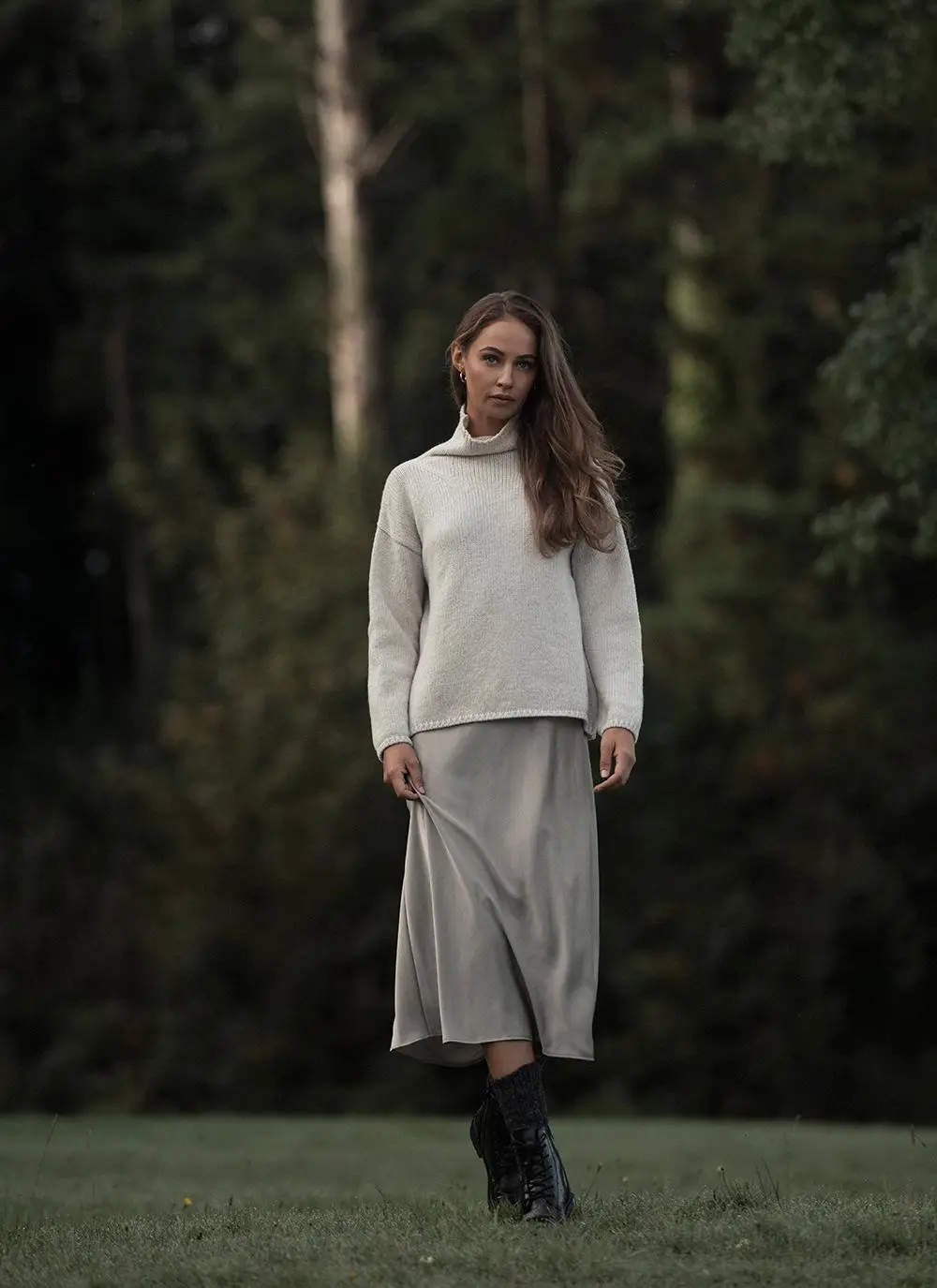 Fisherman Funnel Neck Slouchy Sweater