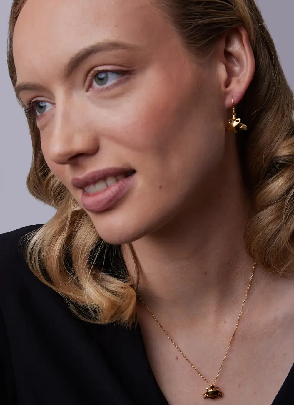 18K Gold Vermeil Claddagh Drop Earrings