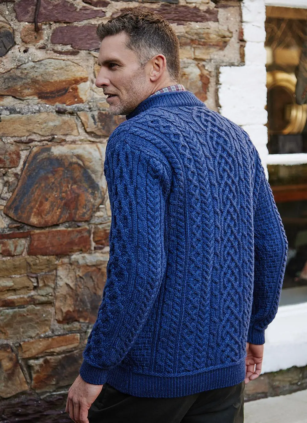 Inisheer Supersoft Wool Half Zip Aran Sweater