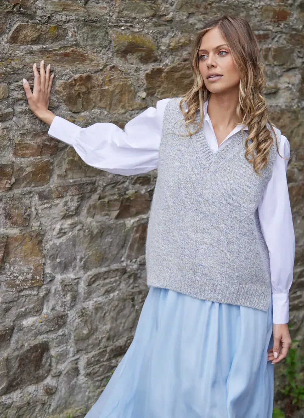 Fisherman Alpaca V-Neck Slipover