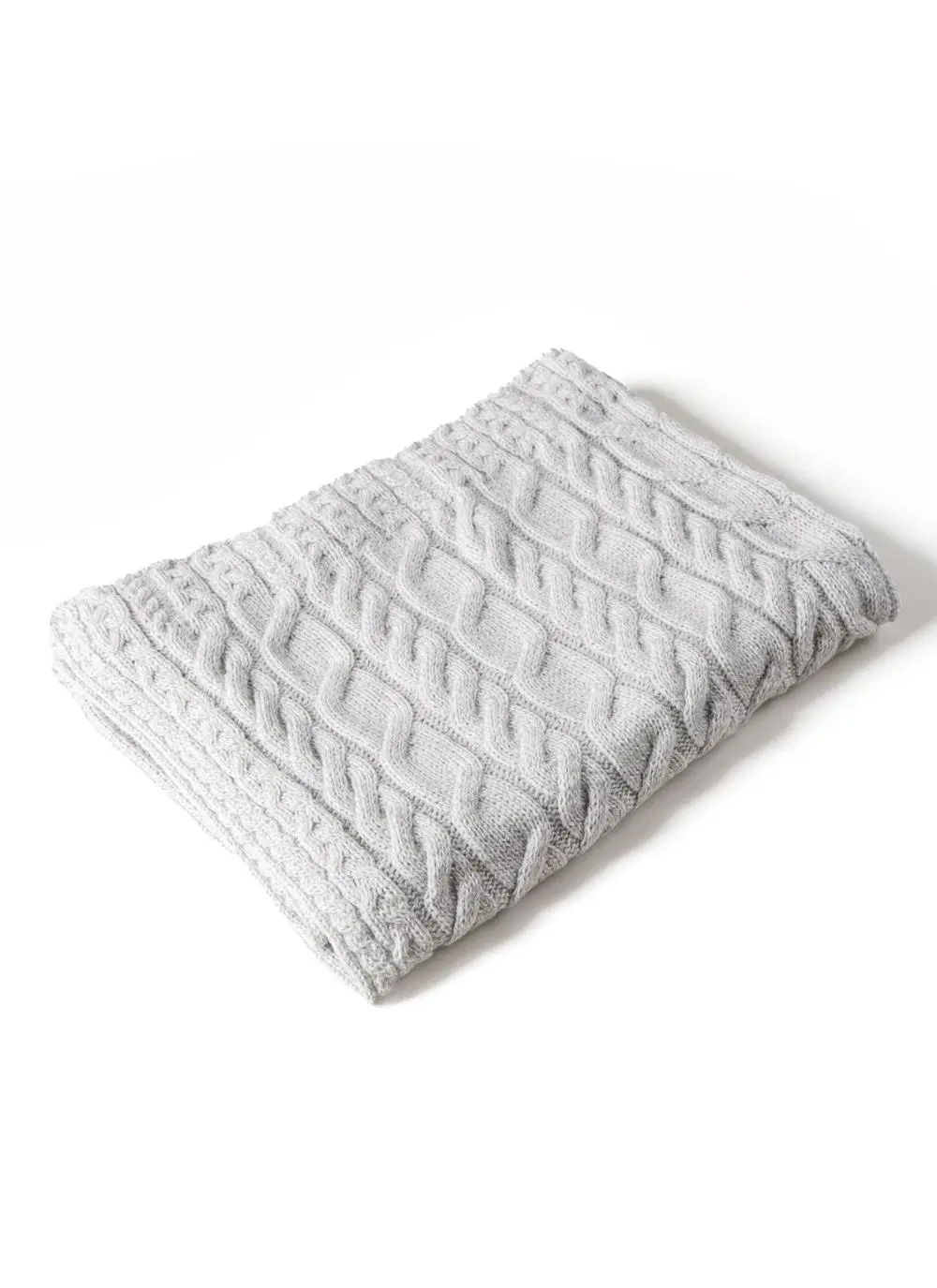 Feather Grey Supersoft Aran Throw