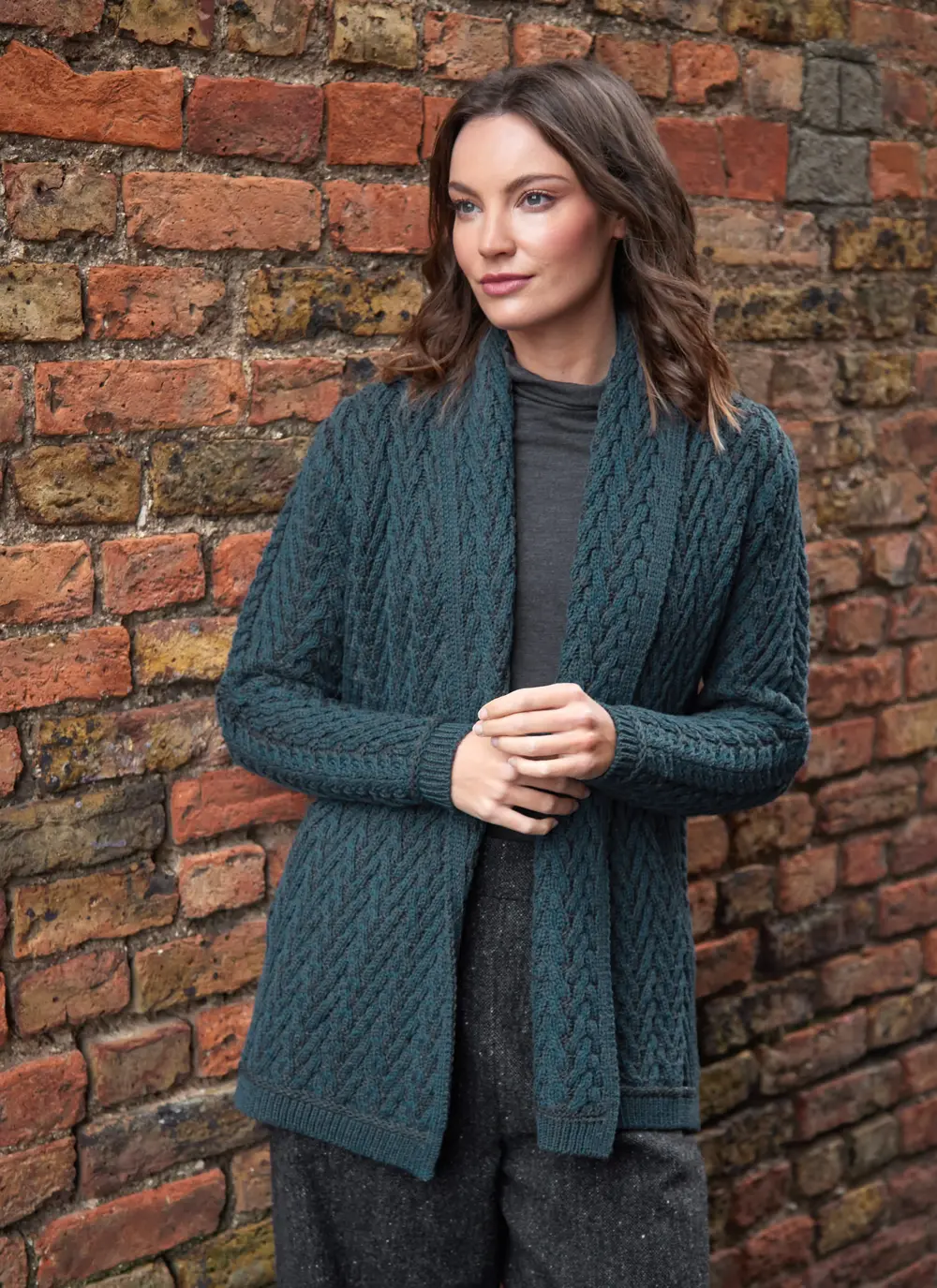 Riona Herringbone Edge to Edge Cardigan