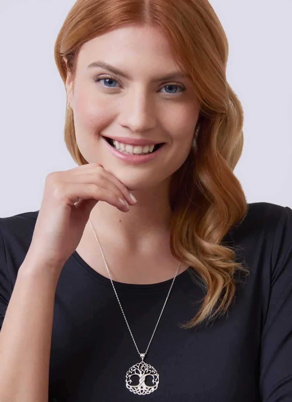 Large Sterling Silver Swirling Tree of Life Pendant