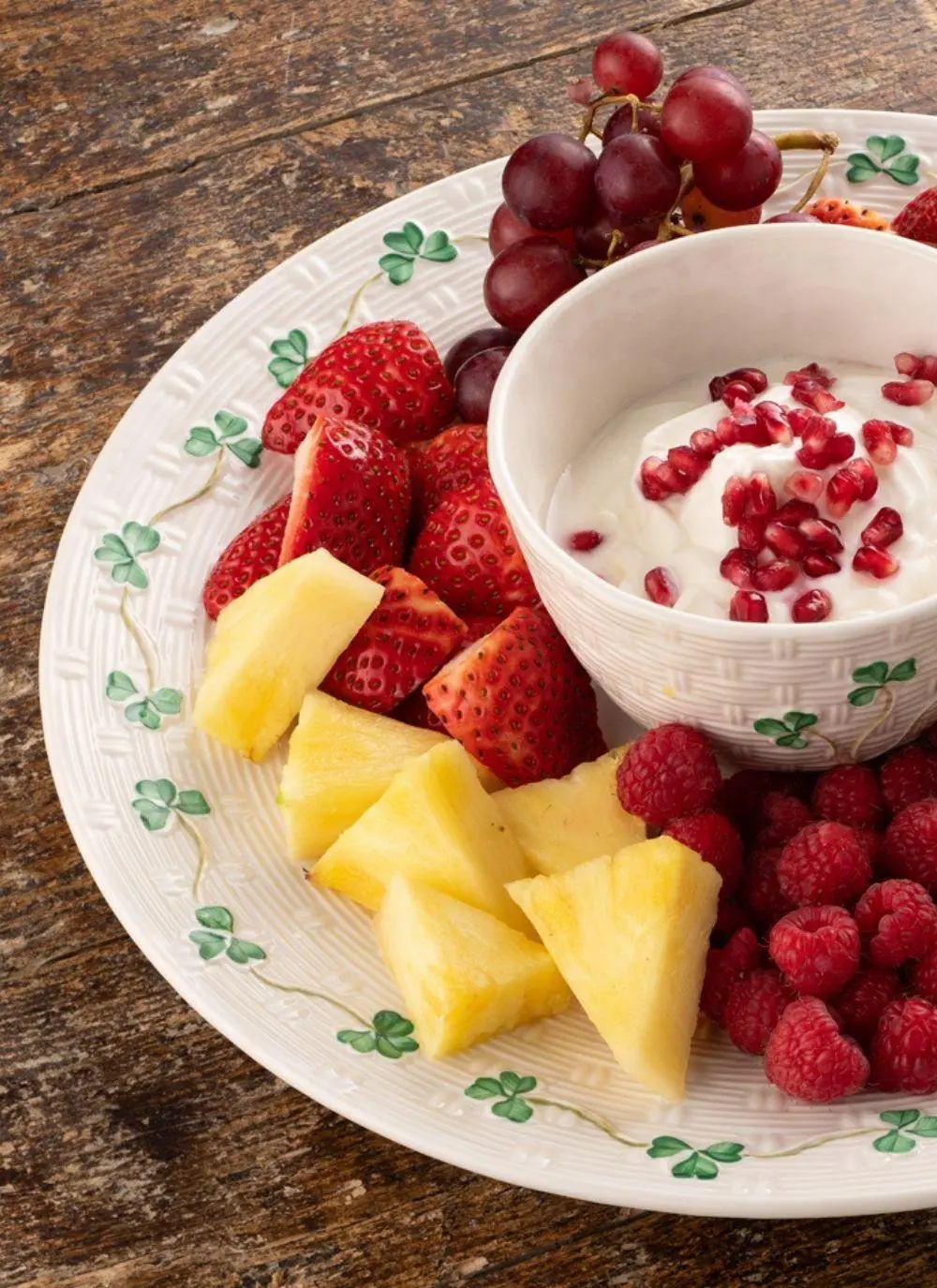 Belleek Shamrock Chip & Dip Set