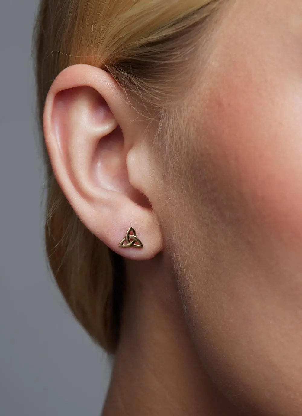 14ct Gold Trinity Knot Small Stud Earrings