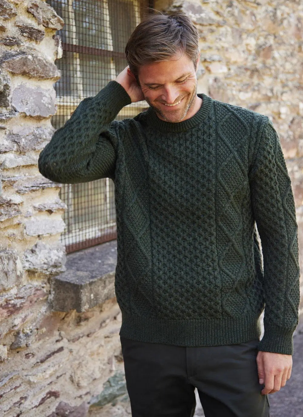 Connall Crew Neck Aran Sweater