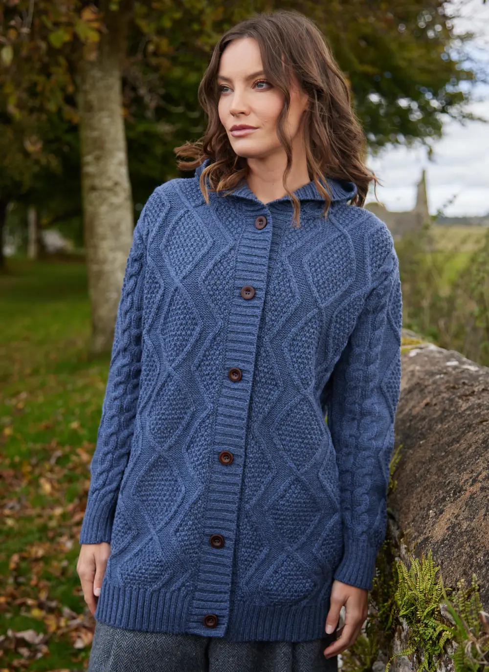 Hannah Hooded Button Cardigan