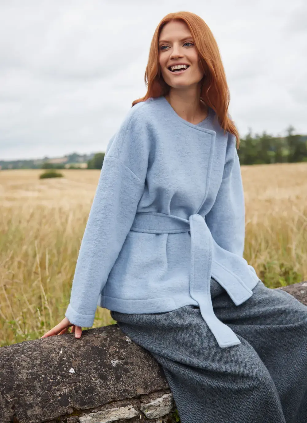 Rose Wool Belted Jacket