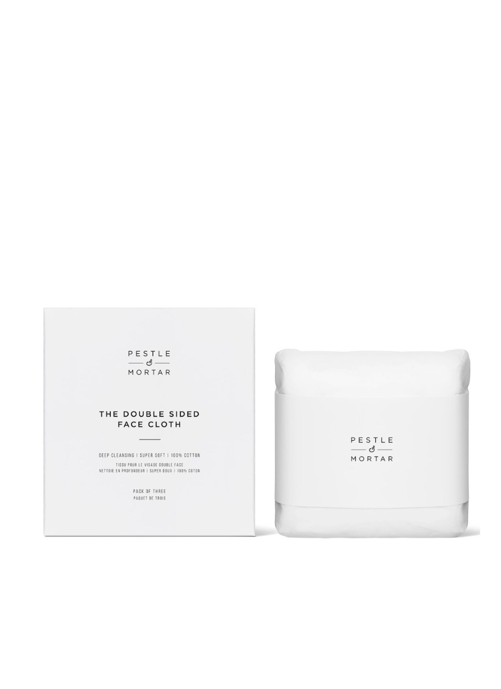 Pestle & Mortar Double Sided Face Cloths - Pack of 3