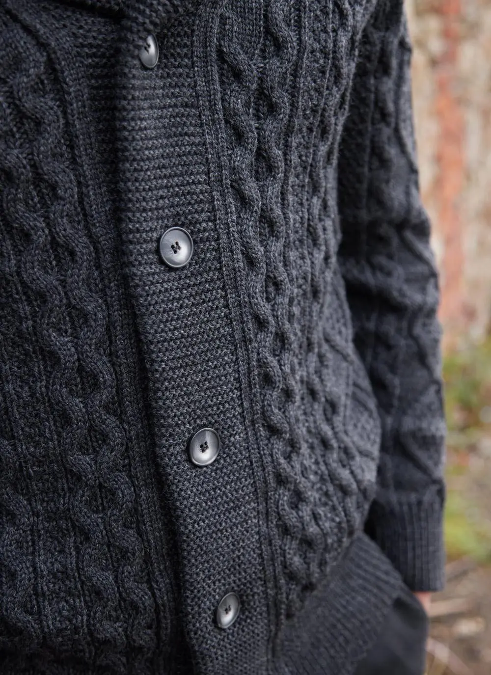 Conor Shawl Collar Aran Cardigan